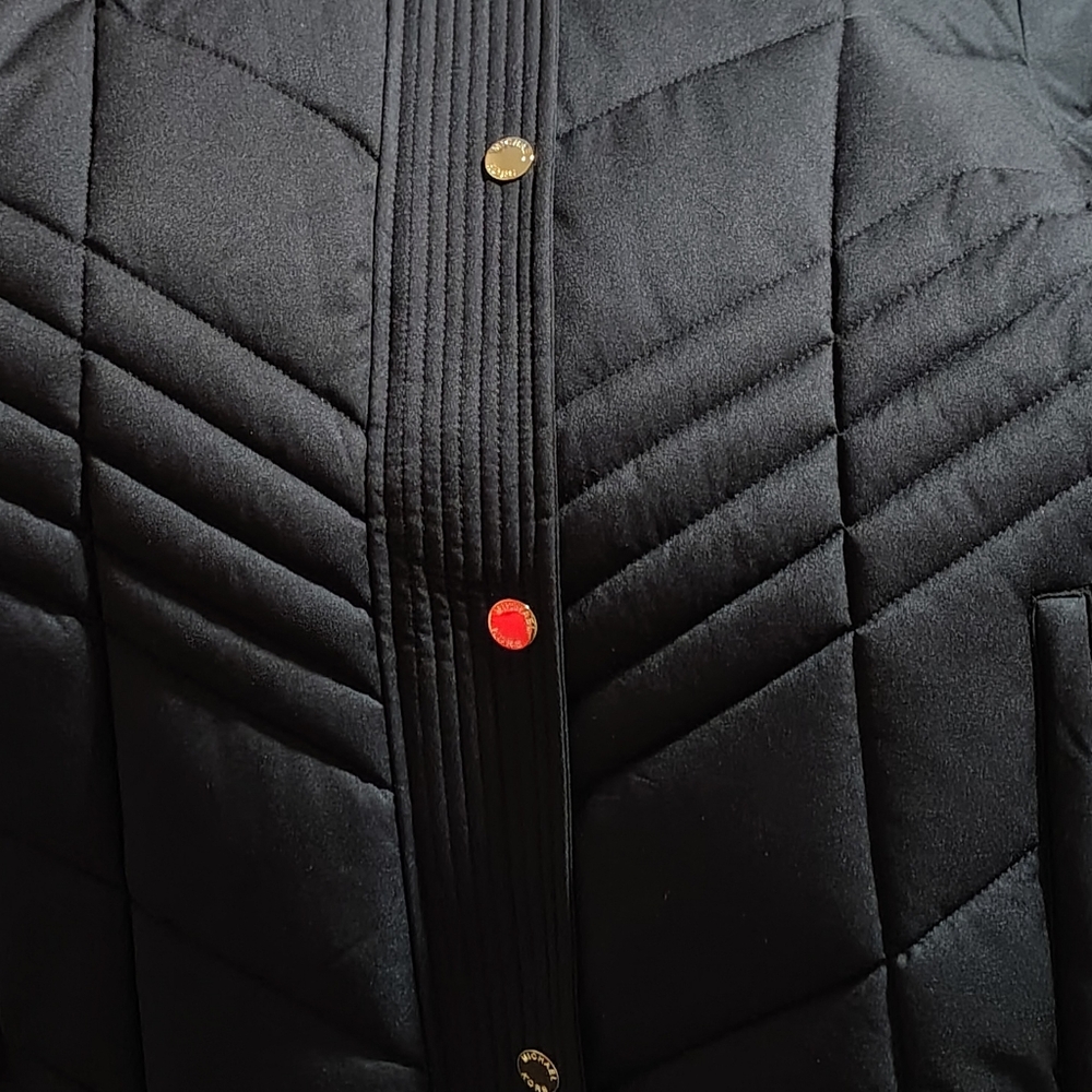 Michael Kors Plus Size XXL Black Faux-Fur-Trim Hooded Puffer Warm Winter Coat - Picture 5 of 5